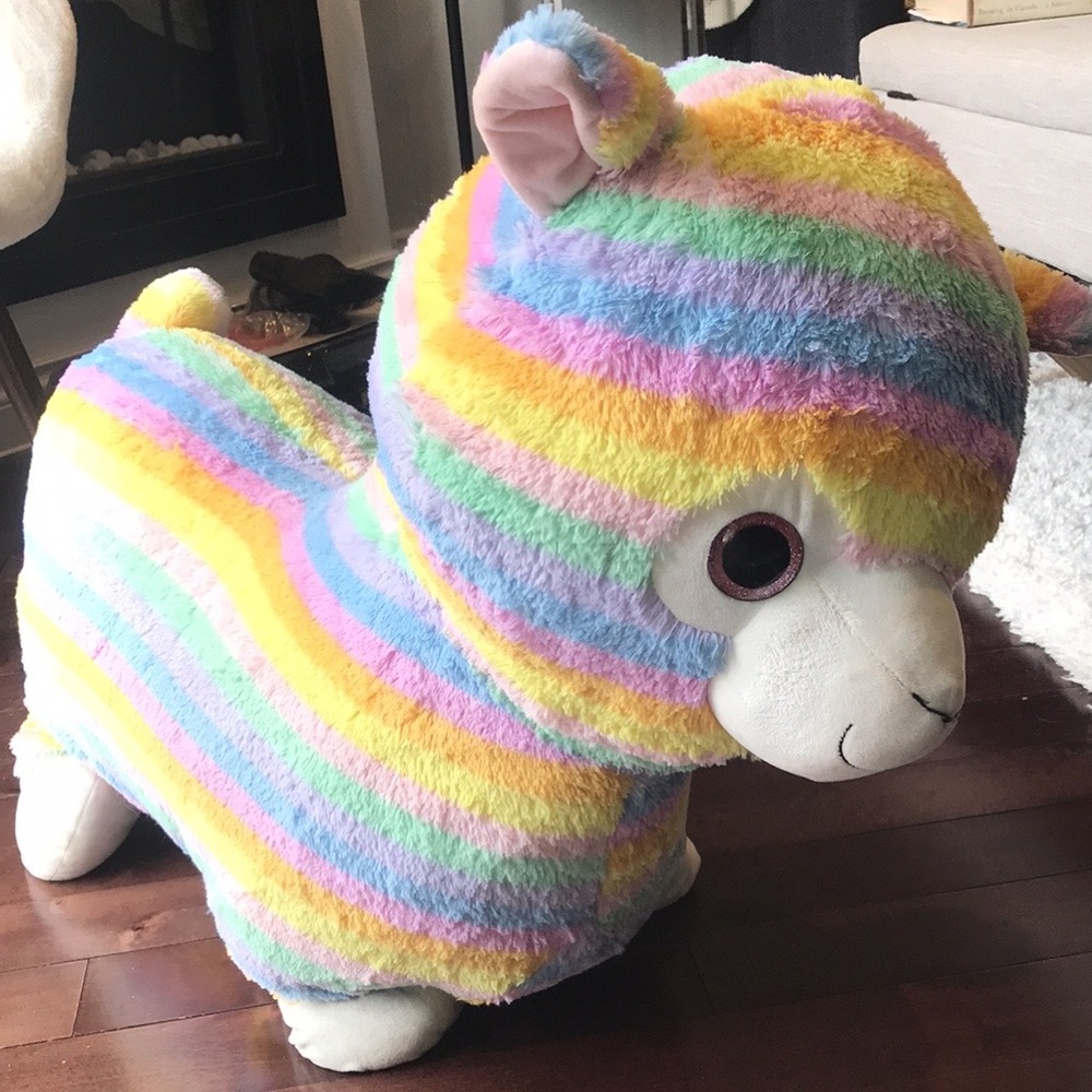 Giant Plush Rainbow Llama Stuffed Animal Plushie Stuffy